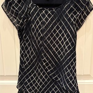 Elegant Navy and White Women's Top